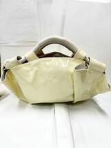 1円〜　ロエベ LOEWE ナッパアイレ アナグラム ハンドバッグ クリーム系　エナメル素材　中古品_画像2