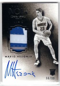 Mario Hezonja 15-16 Panini Noir Black & White Patch Auto RC 56/99 99枚限定！