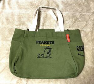 ★スヌーピー PEANUT トートバッグ カーキ 可愛いです