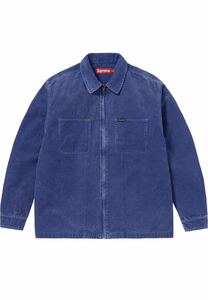 定価スタート　Supreme washed corduroy zip up shirt Lサイズ　ブルー　24ss 新品未使用品　完売品　コーデュロイ　　