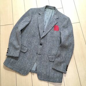 ハリスツイード ツイード ジャケット Harris Tweed ヘリンボーン クルミ釦 秋冬 XL位 A387の画像2