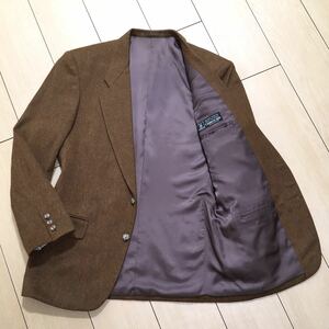 美品★ポールスミス カシミヤ混 テーラード ジャケット Paul Smith チェルッティ社 高級生地 ブラウン系 メンズ 秋冬 M A385