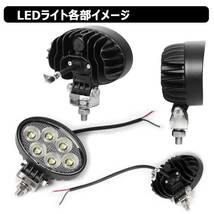 0906-24w led作業灯 楕円形 24w 投光器 12v24v 集魚灯 LED投光器 ワークライト バックランプ デッキライト 路肩灯 補助灯 タイヤ灯_画像3