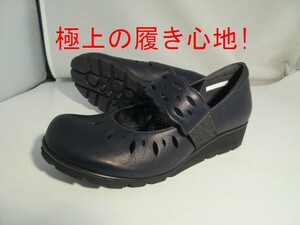  super-discount! 25 lady's walking shoes 7854 natural leather black color Takumi. . made in Japan finest quality. put on footwear feeling! height 4cm light weight 4E width Y15180