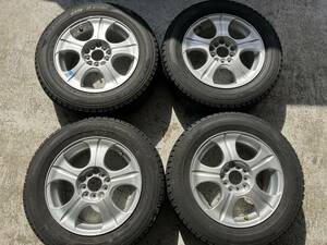 【中古】スタッドレスタイヤ GRASPIC DS2 195/65R15 & メーカー不明アルミ 15×6.5J インセット50 マルチPCD100&114.3 5穴 4本（201-043）