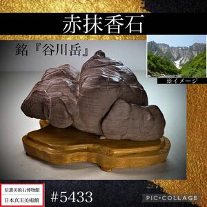 【信濃美術石博物館】 水石 盆栽 赤抹香石 横20.5×高13×奥行15(cm) 3.34kg骨董盆石古美術鑑賞石観賞石太湖石中国古玩 5433