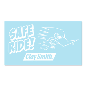 クレイスミス ホワイト 右向き SAFE RIDE! ステッカー デカール mooneyes ムーンアイズ 好きの方にも シール Clay Smith white 白 安全運転