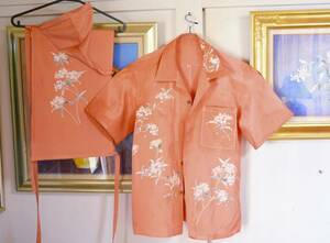  silk aloha shirt +. middle fundoshi + black cat undergarment fundoshi. S size 3 point set * crepe-de-chine * silk * silk A-2