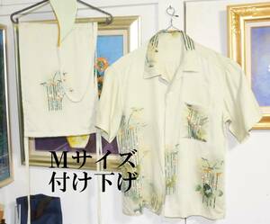  silk aloha shirt +. middle fundoshi + black cat undergarment fundoshi. M size 3 point set * attaching lowering * silk * silk B-2