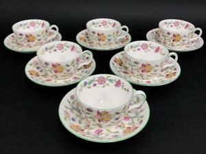 311【 6客セット 】MINTON ハドンホール カップ ソーサー ミントン HADDON HALL 英国製 MADE IN ENGLAND BONE CHINA