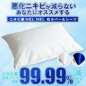 【ニキビケアの新常識】夜間集中型ニキビ対策！ ニキビ菌HEL HEL枕カバー