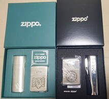 ZIPPO 灰皿付 2個セット 1997年 1998年 シリアル付 限定品 ミステリーサークル UFO インディアン 未使用品_画像1