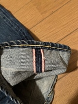 桃太郎ジーンズ MOMOTARO JEANS 出陣 白ライン ブーツカット フレア デニムパンツ w31 ジーンズ ジーパン 赤耳 セルビッジ 革パッチ 児島_画像7