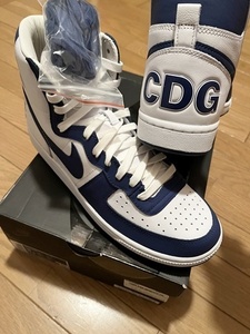 未使用品 コムデギャルソン COMME des GARONS ナイキ NIKE ターミネーター ハイ Terminator High ホワイト ネイビー 100 27.5cm US9.5 CDG