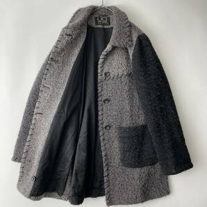 【90s/古着】ルーマニア製 Utex Design size/M (h) 大きめ パッチワーク ボア コート ウール アウター オーバー ビッグ グレー coatの画像8