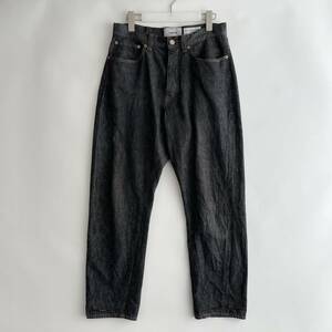 YAECA size/30 (pz) ヤエカ コットン リネン ブラックデニム パンツ ライトオンス ボタンフライ セルビッチ 日本製 JAPAN BLACK DENIM