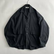 【2019ss/美品】marka -Wide Shirt Jacket- size/1 (p) マーカ ワイド シャツ ジャケット 長袖 アウター リネン オープン 開襟 ブラック 黒_画像2