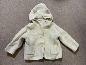  super-discount! BABY GAP baby Gap knitted f- dead coat beige bear ear attaching Parker 6-12M 70 man and woman use 