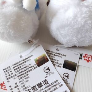 【送料無料】台湾★即決♪ 正規品!! カナヘイの小動物 ピスケ＆うさぎ 雪だるまのマスコットホルダー・ぬいぐるみ【3インチ】2体セット♪の画像9