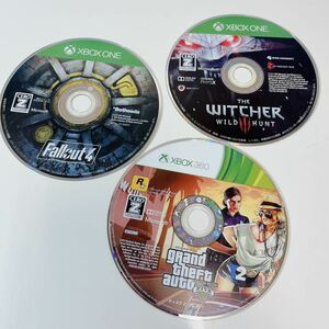 Xbox One Xbox 360 ソフト ディスクのみ Fallout4 THE WITCHER WILD HUNT グランドセフトオート5 まとめ売り