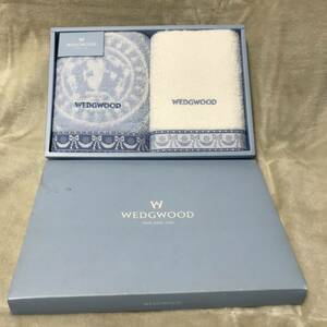 C608 WEDGWOOD ウェッジウッド フェイスタオル 2枚セット 箱入り 未使用保管品 タオルセット