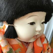 C619 日本人形 女の子 抱き人形 童人形 おすわり人形 和服姿 昭和レトロ コレクション 抱っこ人形_画像10