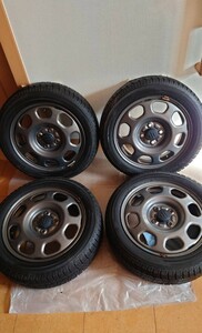 ☆スズキ純正 ハスラー 4.5J 15インチ +45 100/4H タイヤ165/60R15 スタッドレスオマケ付き４本SET(中古)☆