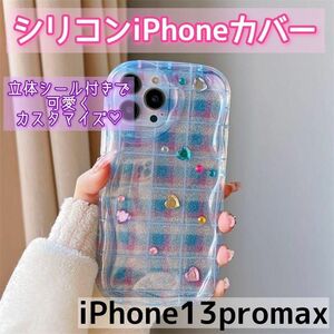 iPhone Apple スマートフォン iPhone13promax シリコン iPhoneケース クリア チェック 韓国