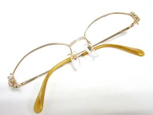 12385 ◆ Hoya K18 Pink Gold Diamond Diamond Glashs Glasses Стакратные стекла [D1.10 K18PG] 51 □ 175 Сделано в Японии. Используемые использованные