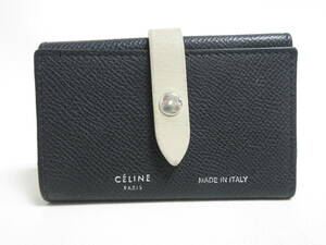 12539◆【SALE】CELINE セリーヌ キーケース/キーホルダー 黒系×アイボリー系 MADE IN ITALY 中古 USED