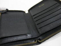 12546◆VERSACE ヴェルサーチ ヴェルサーチェ ラウンドファスナーレザーウオレット ファスナー財布 黒 MADE IN ITALY 中古 USED_画像10