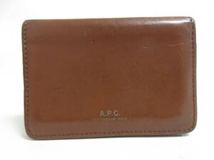 12562◆A.P.C アーペーセー カードケース/名刺入れ ブラウン RUE MADAME PARIS 中古 USED