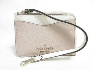 12563◆Kate spade NEW YORK ケイトスペード L字ファスナーコイン＆カードケース＆パスケース 中古 USED