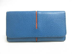 12604*TOD'S Tod's key case / key holder blue × orange MADE IN ITALY used USED