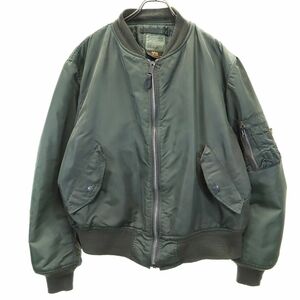 アルフェインダストリーズ ナイロン100％ ナイロンジャケット XL カーキ系 ALPHA INDUSTRIES MA-1 裏キルティング メンズ 240207