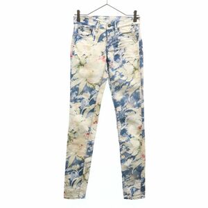  Polo Ralph Lauren floral print slim Denim pants W26 blue × white Polo RALPH LAUREN lady's 240220