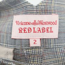 ヴィヴィアンウエストウッド レッドレーベル 日本製 ウール チェック柄 パンツ 2 グレー系 Vivienne Westwood Red Label レディース 240221_画像7