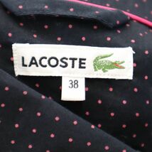 ラコステ ドット 長袖 ロング ボタンダウンシャツ 38 ブラック LACOSTE ワンピース チュニック レディース 240222_画像7