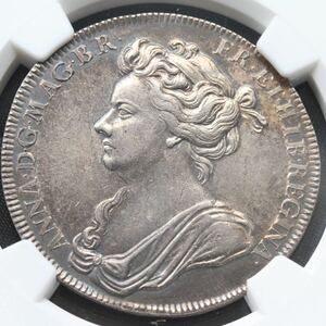 【戴冠記念】 アン女王　1702年　ロイヤルミント公式　銀メダル　双頭の怪物　イギリス　NGC 英国 アンティーク コイン 金貨 銀貨 シルバー