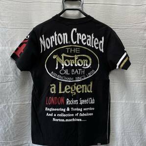 Norton MOTORCYCLE ノートン Tシャツ Mサイズ 刺繍 ロゴの画像3