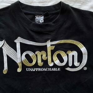 Norton MOTORCYCLE ノートン Tシャツ Mサイズ 刺繍 ロゴの画像5