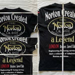 Norton MOTORCYCLE ノートン Tシャツ Mサイズ 刺繍 ロゴの画像9