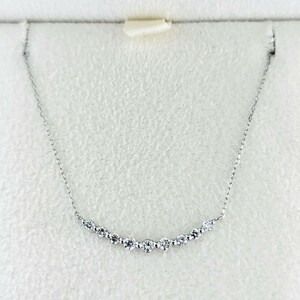 ダイヤモンド カーブライン ネックレス Pt950 0.20ct 1.0g