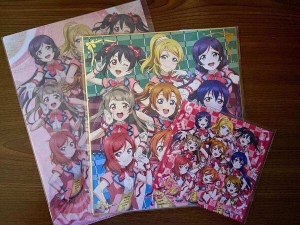 ラブライブ!スクスタ μ's 3点セット クリアファイル クリーナークロス 色紙