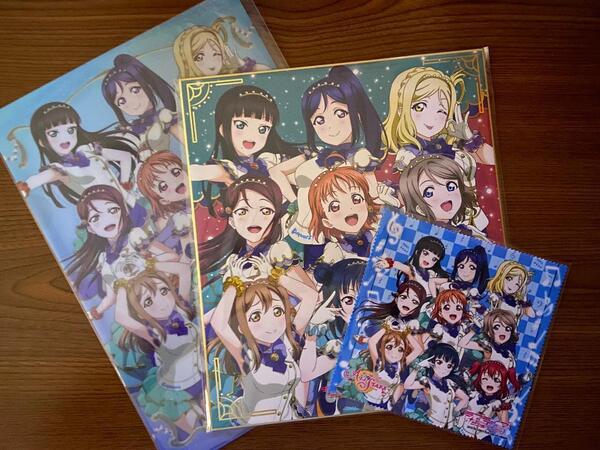 【送料無料／匿名配送】ラブライブ！スクスタAqours3点セットクリアファイル クリーナークロス 色紙