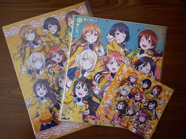 ラブライブ!スクスタ 虹ヶ咲3点セット クリアファイル クリーナークロス 色紙