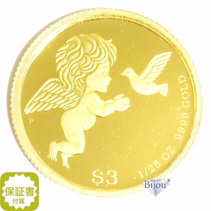  angel K24 24 gold tsu bar Angel gold coin 1/25 ounce 1.24g Ryuutsu goods clear case attaching original gold written guarantee attaching free shipping gift.