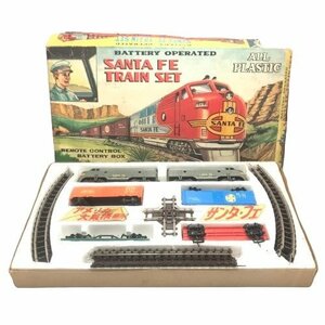 当時物 野村トーイ サンタフェ SANTA FE TRAIN SET 昭和レトロ 鉄道模型 ブリキ 鉄道 ブリキの電車 レーン 元箱入り 日本製 MB fe ABW