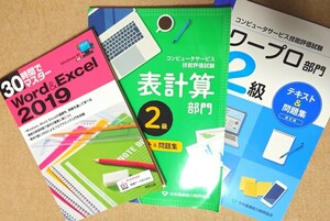 1スタ!★未使用★書きこみ無し!★送料無料★コンピュータ技能評価試験 ワープロエクセル部門2級テキスト 問題集 30時間 マスターWord Excel