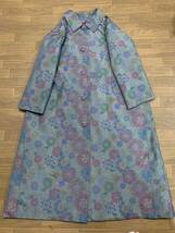 着物リメイク 正絹　７マルキ大島紬　万華鏡のようなお花模様　スプリングコート　裏付きです　ハンドメイド _画像1